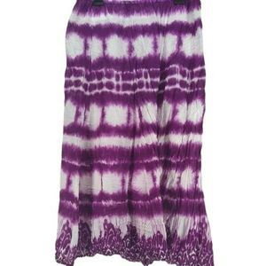 John Paul Richard Women's Tie Dye Purple‎ Boho Maxi Skirt Size Large